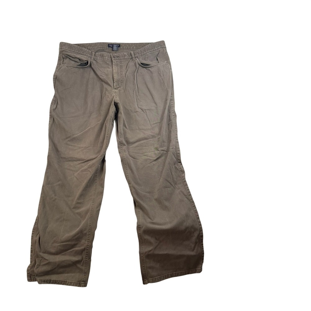 Roundtree & Yorke Mens Flat Front Khaki Chinos Pants 40x32 Cotton Spandex Blend